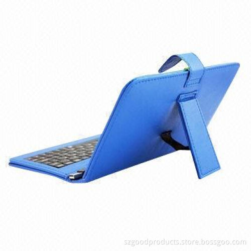 Universal 7-inch Tablet PU Leather Bluetooth Keyboard for Christmas Gifts, 430mA Battery Capacity